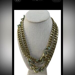 Heidi Daus "XL Hoops" Crystal-Accented Curb-Link Long Necklace AURORA BOREALIS